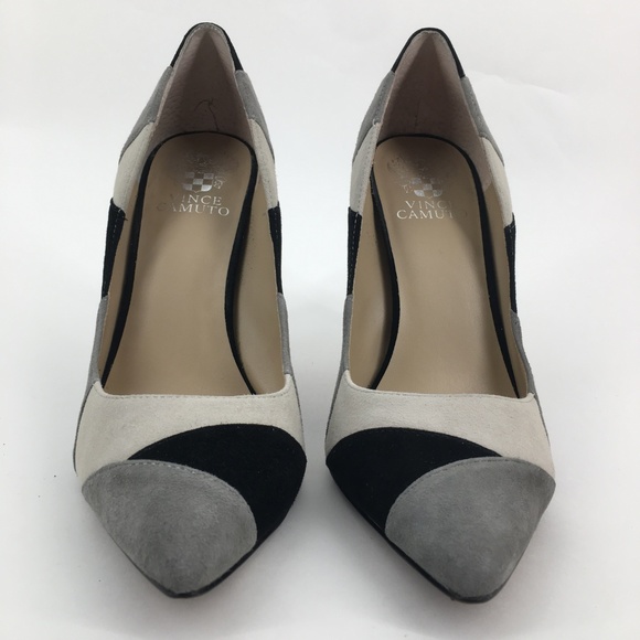 VINCE CAMUTO Gray Color Block Suede Pump Size 8 - Picture 2 of 8